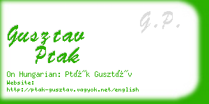 gusztav ptak business card